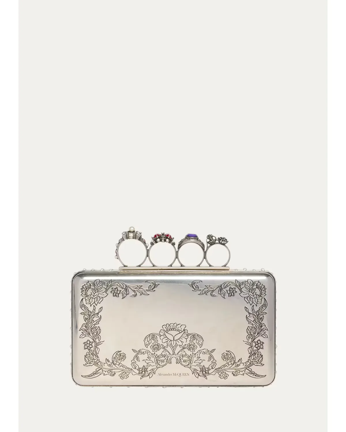 Vanitas Floral Etched Clutch Bag by McQueen