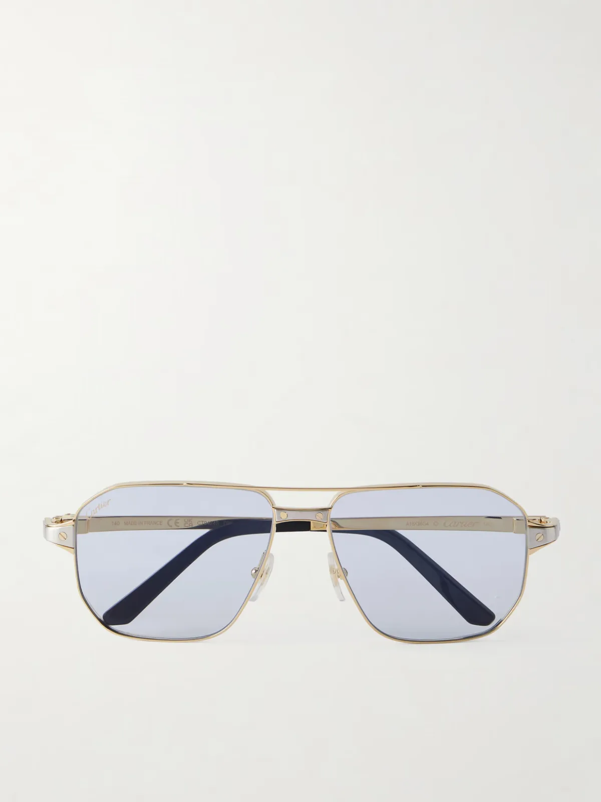 - Santos De Cartier Gold- And Silver-tone Aviator-style Sunglasses -