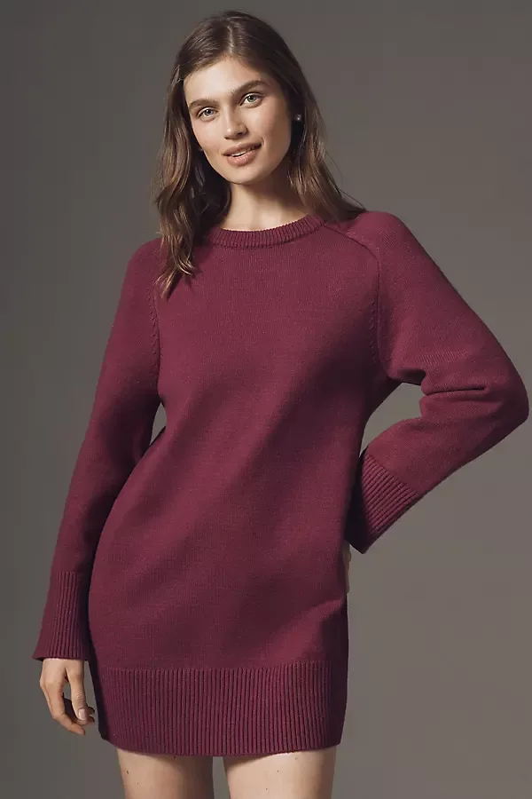 Long-Sleeve Sweater Mini Dress by English Factory