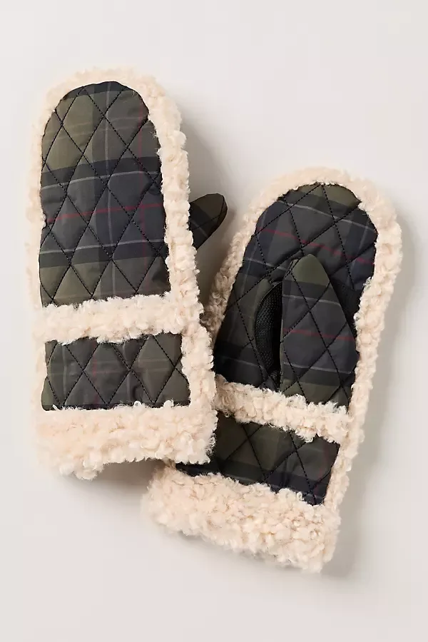 Marine Tartan Mittens by Barbour