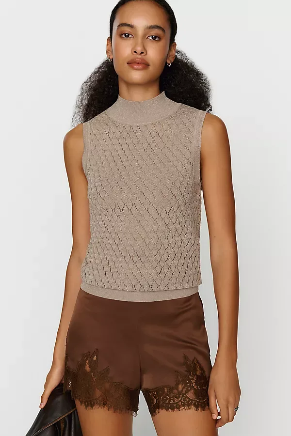 Pointelle Mock Neck Sweater by Scotch & Soda