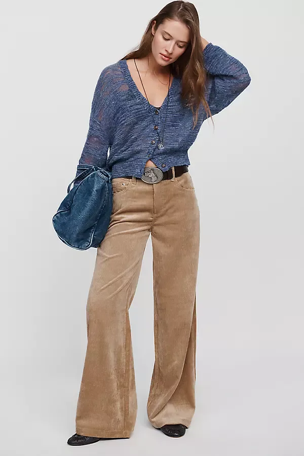 Jadyn Mid Rise Wide Leg Corduroy Jeans by Pistola