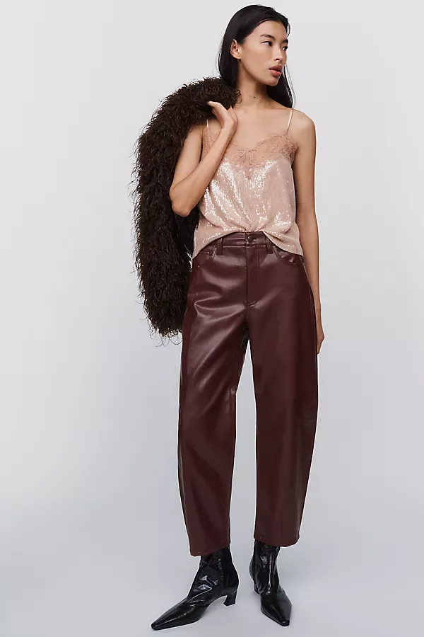 Eli Faux Leather High Rise Arch Leg Pants