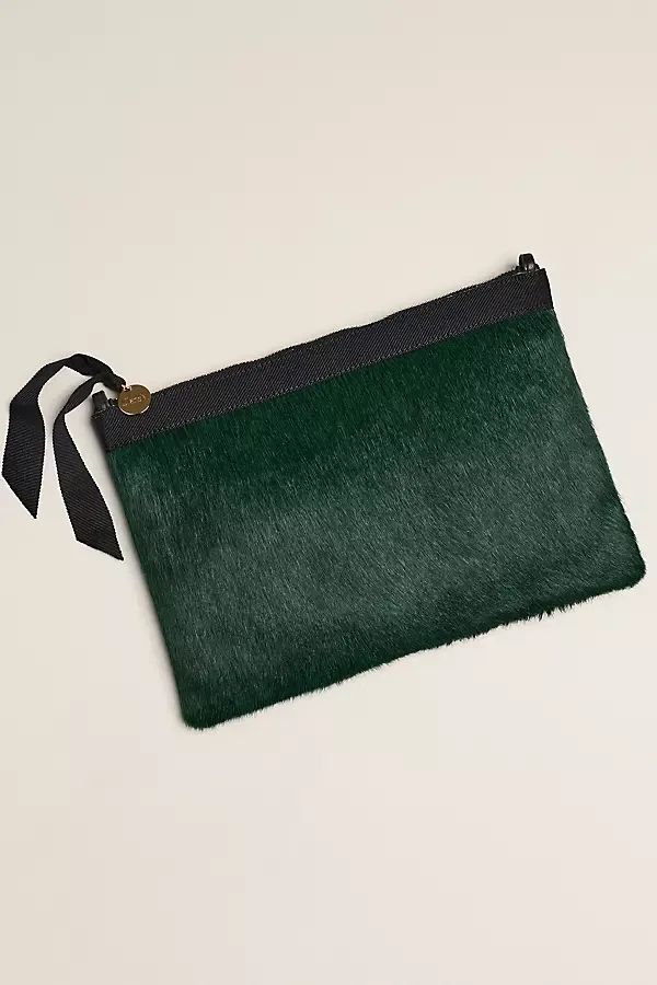 Leather Flat Tab Clutch by Clare V.