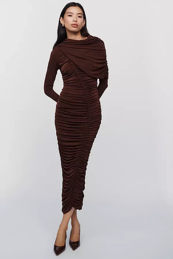 Melina Ruched Maxi Dress by Bardot