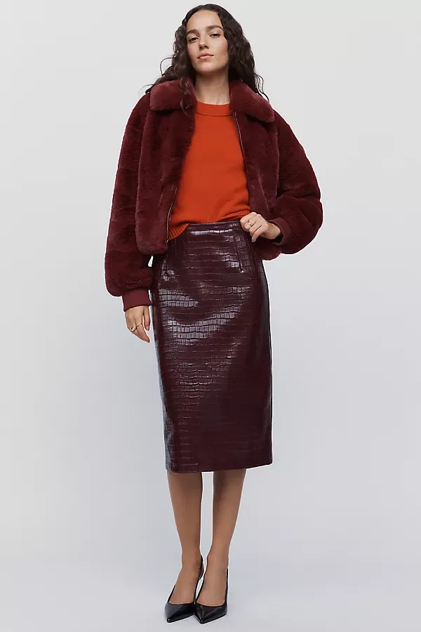 Nyla Faux Leather Skirt by Maude Club