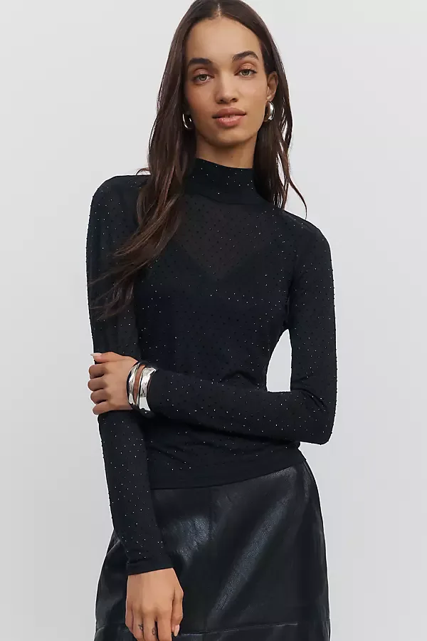 Ursula Mock Neck Top by PAIGE