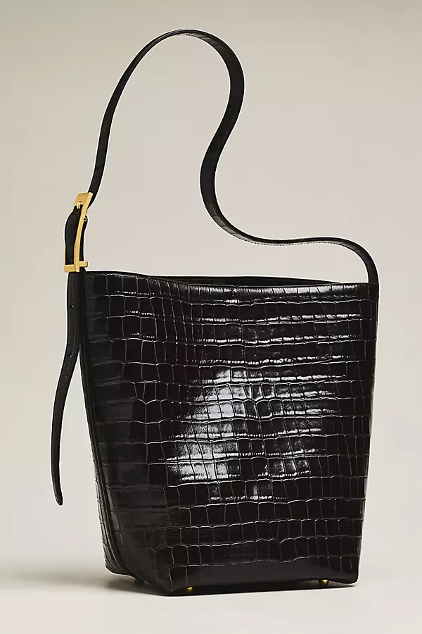 Elly Leather Embossed Bucket Bag by ANINE BING