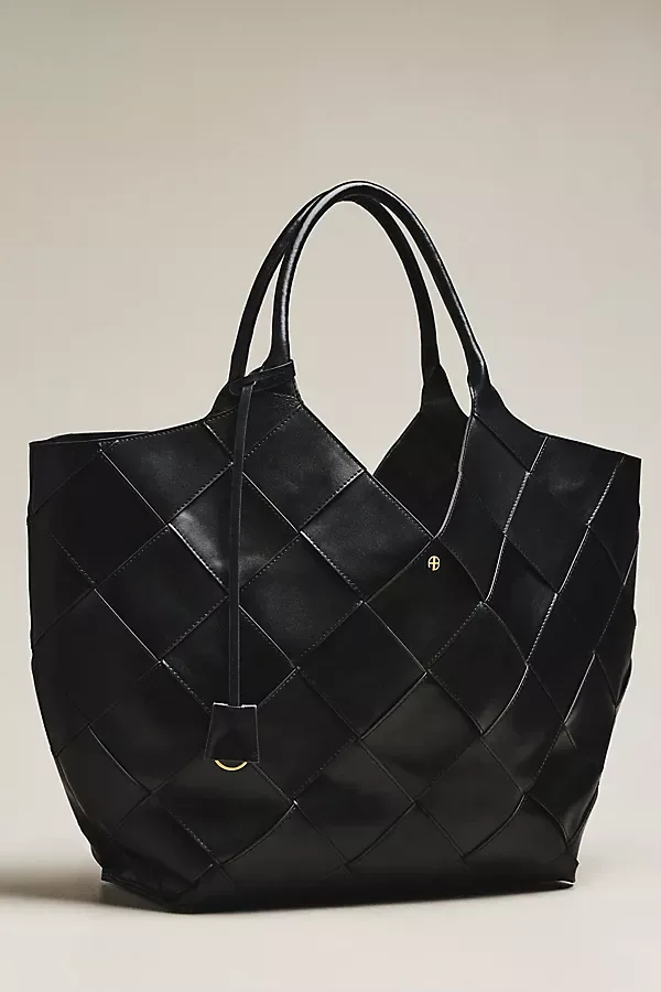 Lili Leather Woven Tote Bag by ANINE BING