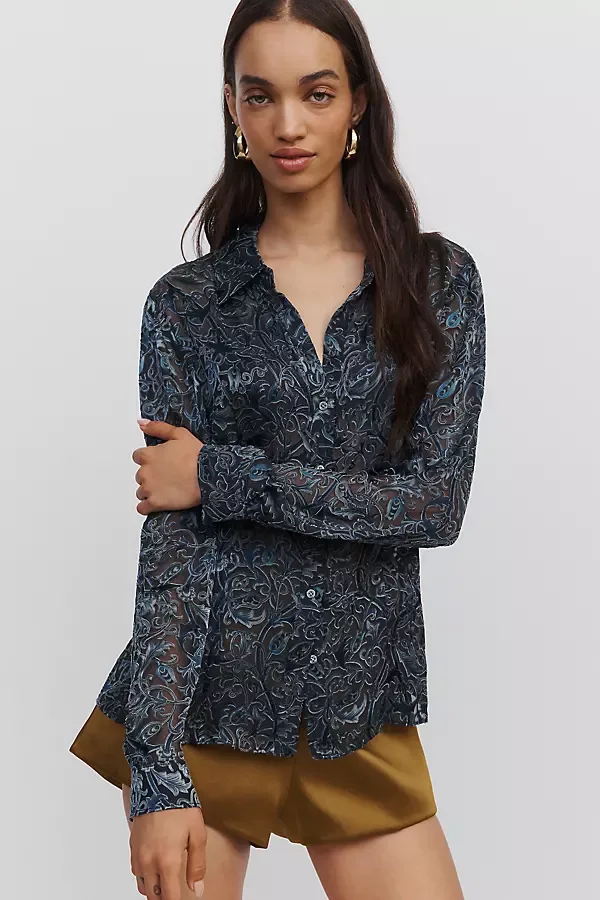 Desano Silk Blend Buttondown Shirt by PAIGE