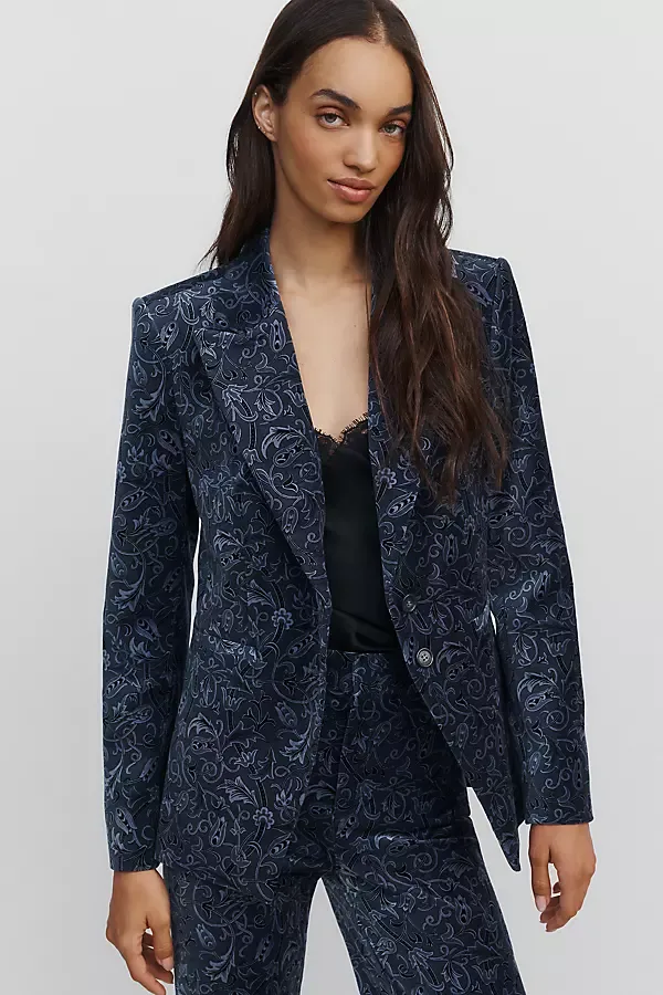 Chelsee Velvet Blazer Jacket by PAIGE