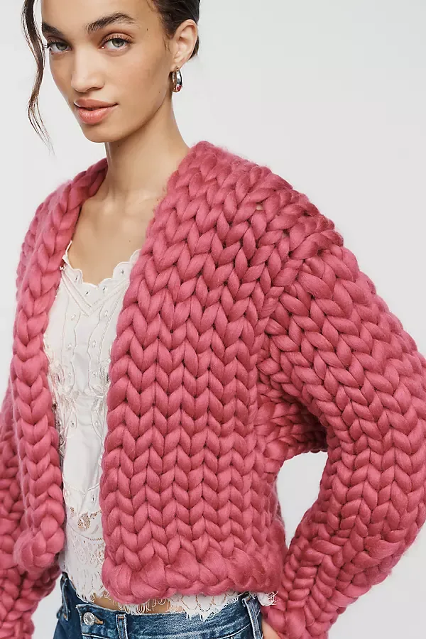 Mulberry 100% Wool Cardigan by Hope Macaulay