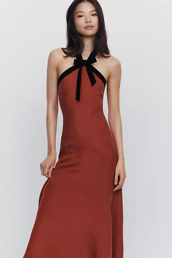 Halter Bow Midi Dress by Maude Club