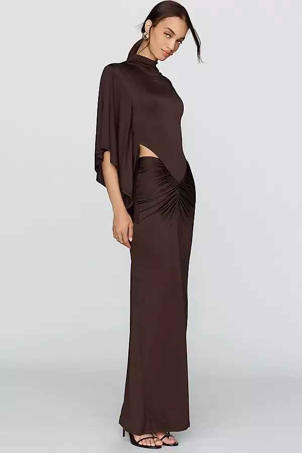 Micro Cutout Draped Maxi Dress by Shona Joy