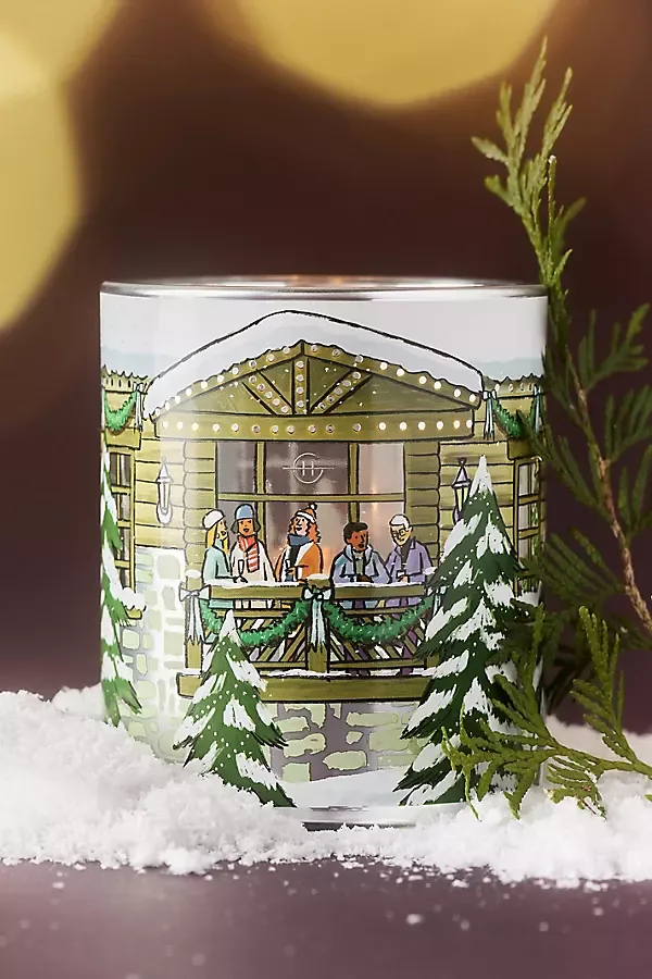 Woody White Christmas Boxed Glass Candle by Glasshouse Fragrances