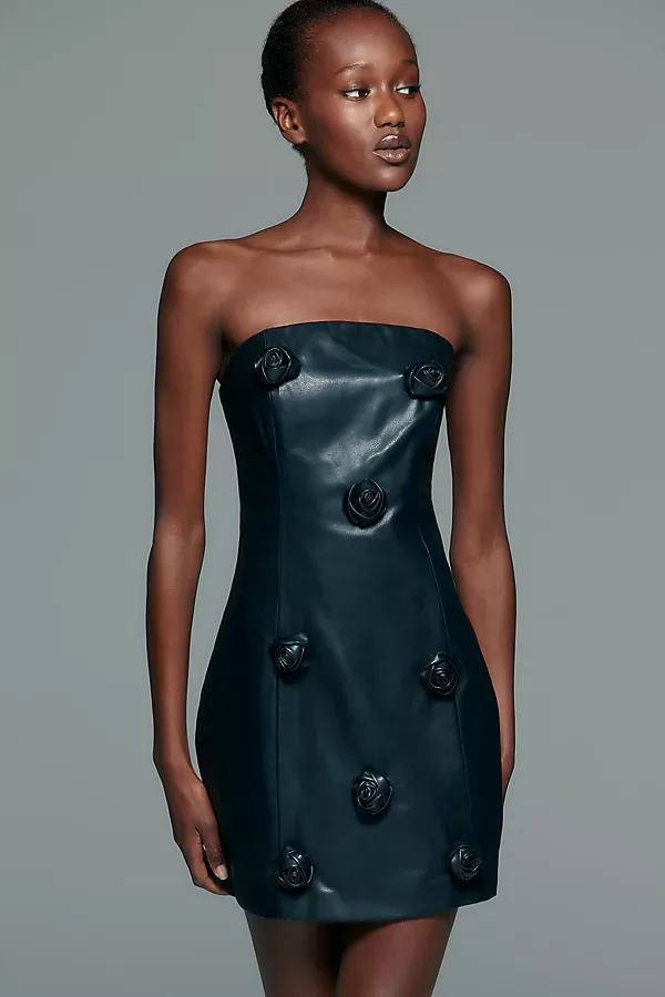 Hera Faux Leather Mini Dress by Maude Club
