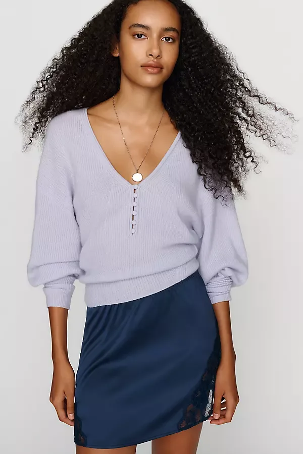 100% Cashmere Henley Sweater by Anthropologie