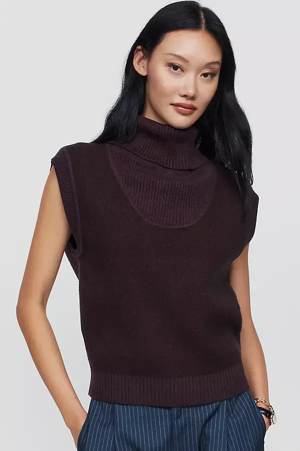 Funnel Neck Cap Sleeve Sweater by Maeve