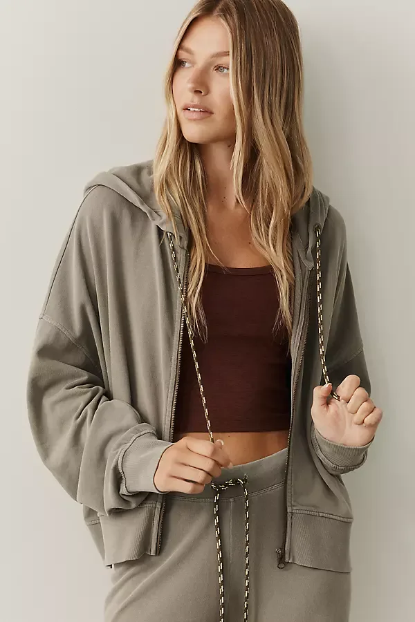 Jude Cropped Zip Up Hoodie by The Upside