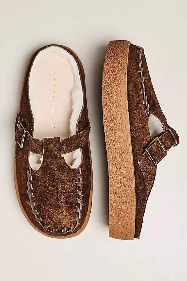 Textmsg Suede & Shearling Clog by Blank
