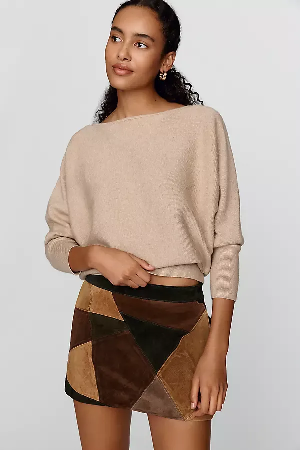 Suede Patchwork Mini Skirt by Avec Les Filles