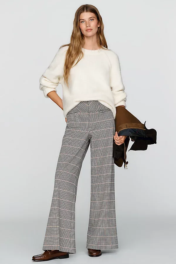Knit Plaid Trousers Pants by Maeve