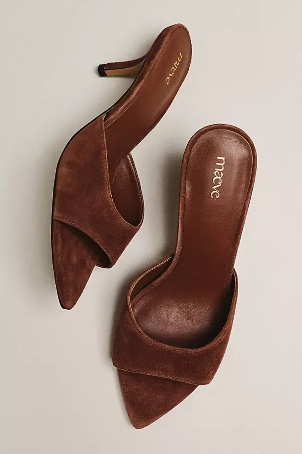 Pointed-Toe Heeled Mules by Maeve