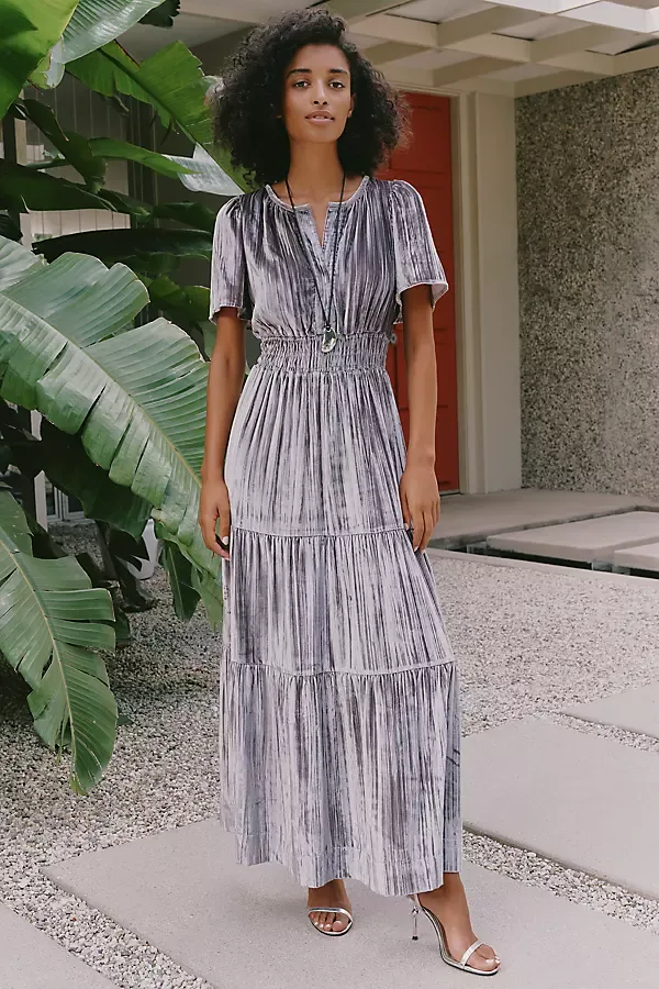 Somerset Crushed Velvet Maxi Dress by Anthropologie
