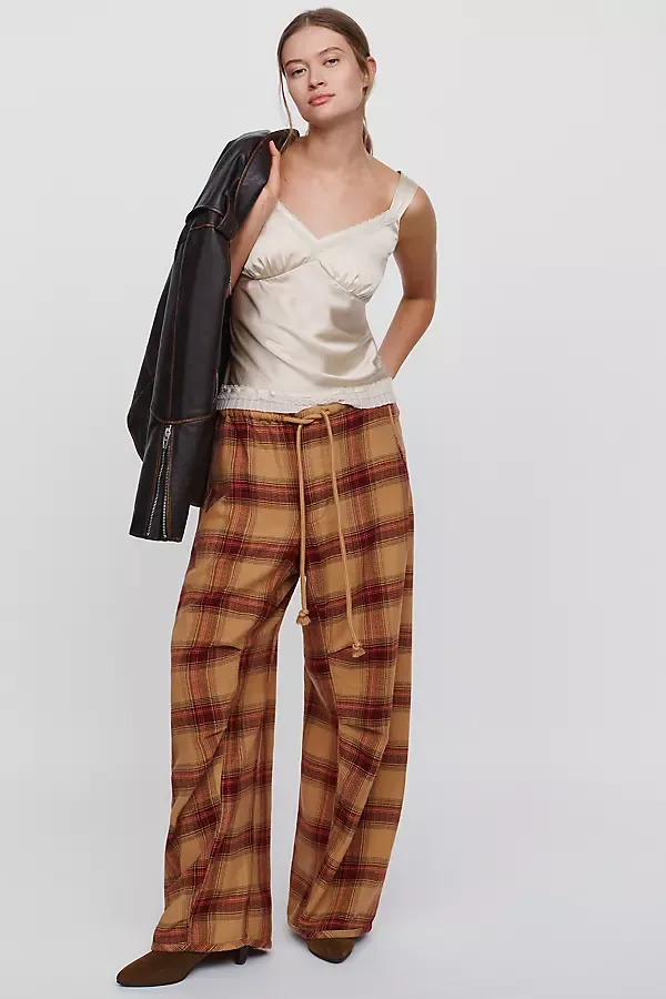 Hanna Wide Leg Printed Pants by Pilcro