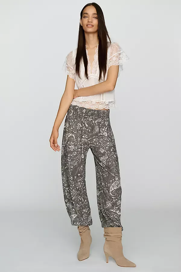 Reese Smocked Pull on Joggers Pants by Pilcro