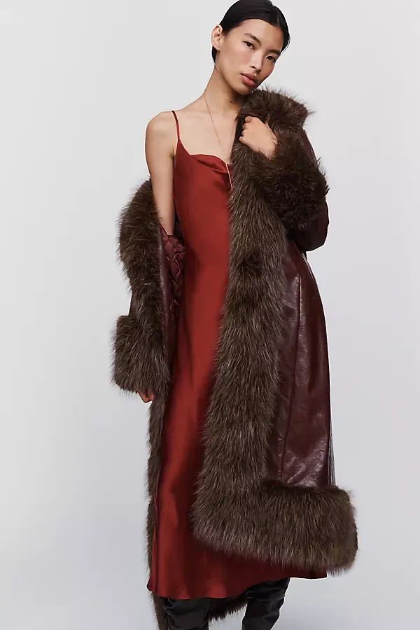 Faux Fur Trimmed Coat Jacket by Avec Les Filles