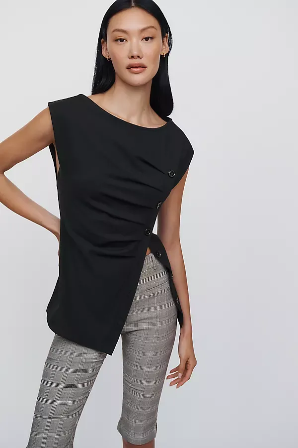 Asymmetrical Buttondown Top by Maeve