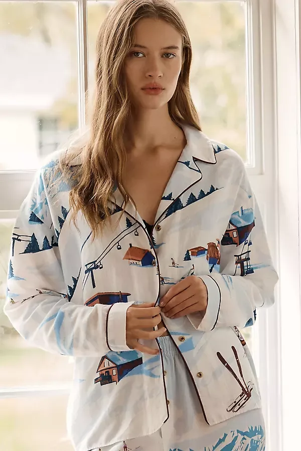 Cloud Flannel Pajama Top