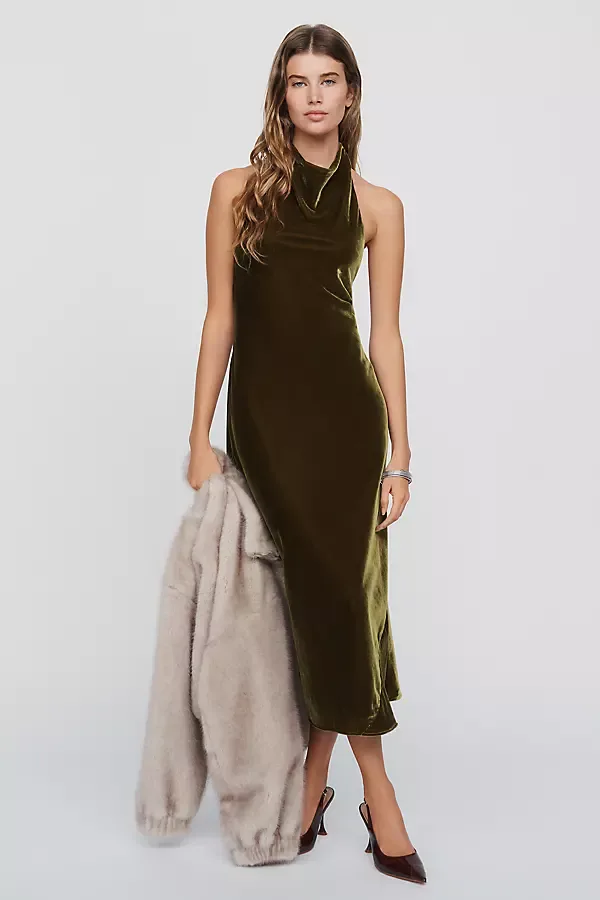 Maeve Jamie Velvet Midi Slip Dress