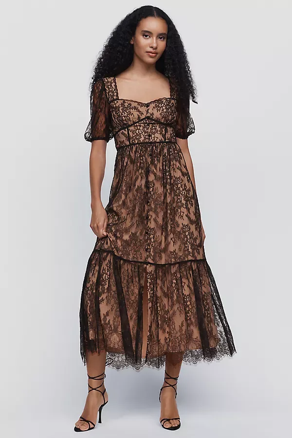 Peregrine Lace Midi Dress by Anthropologie