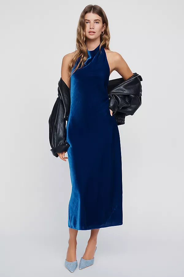 Maeve Jamie Velvet Midi Slip Dress