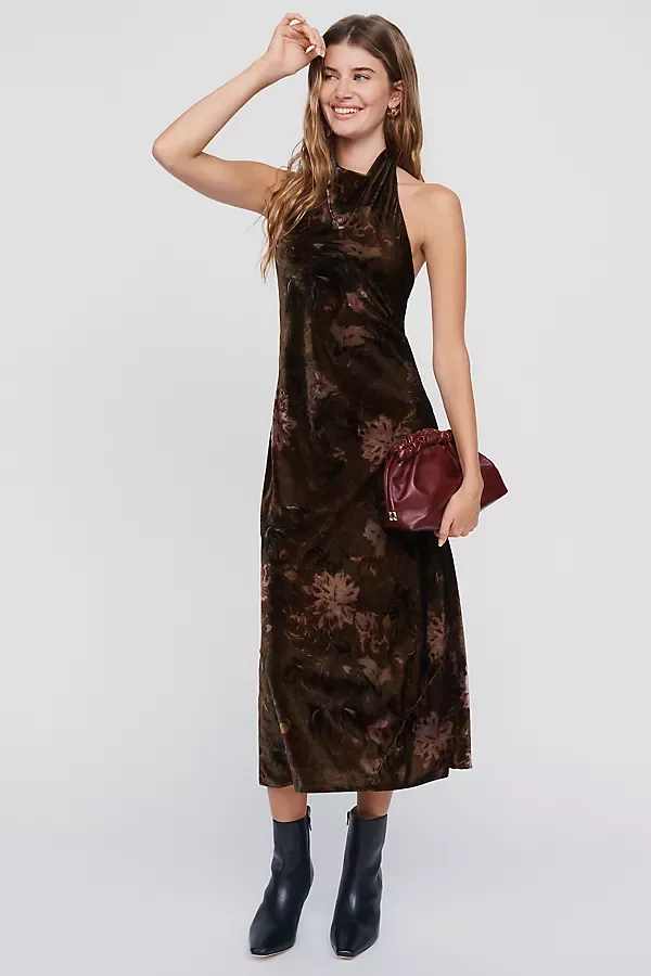 Maeve Jamie Velvet Midi Slip Dress