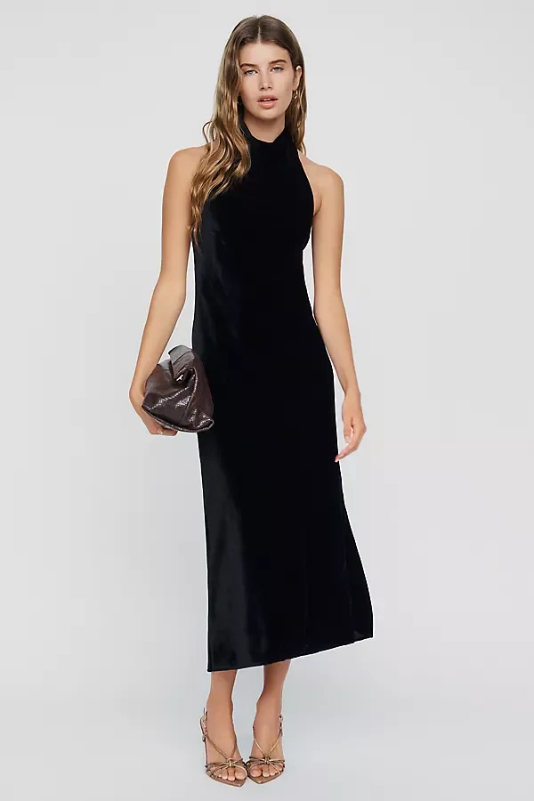 Maeve Jamie Velvet Midi Slip Dress