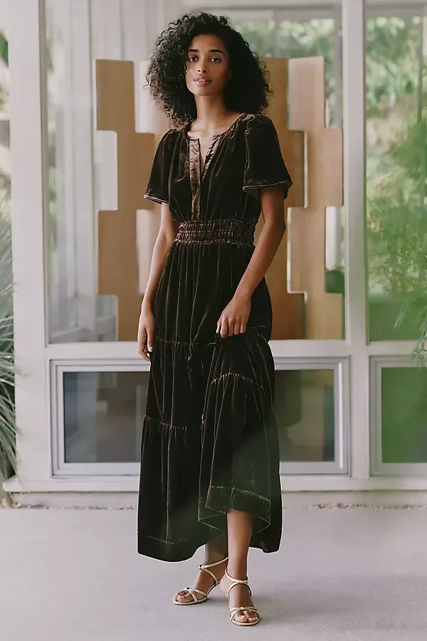 Somerset Velvet Maxi Dress by Anthropologie