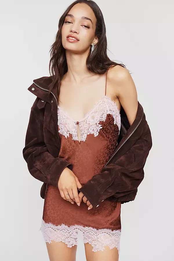 Lace Trim Mini Dress