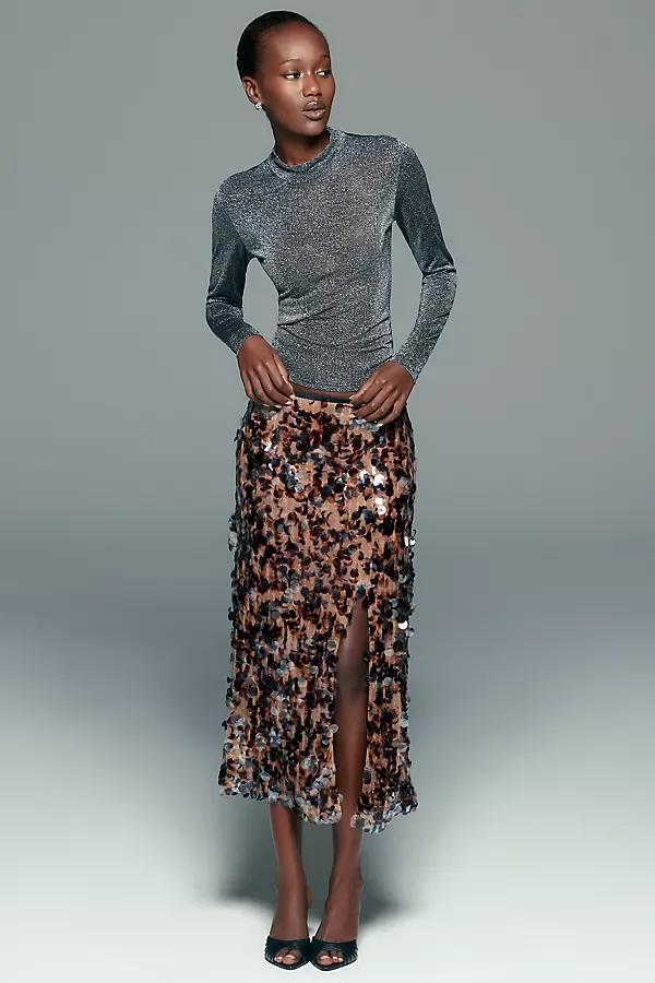 Sequin Midi Skirt
