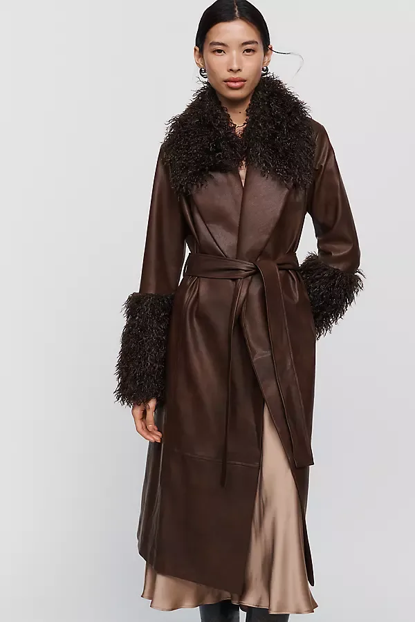 Faux Leather and Faux Fur Jacket