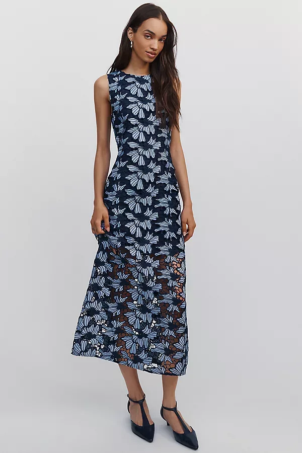 Floral Embroidered Midi Dress