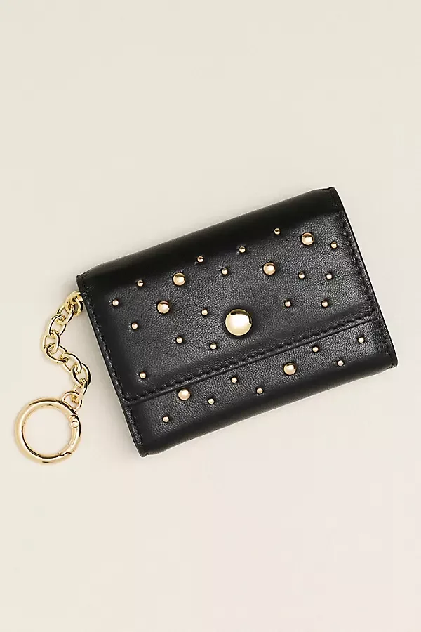 Leather Studded Wallet with Keychain by Anthropologie