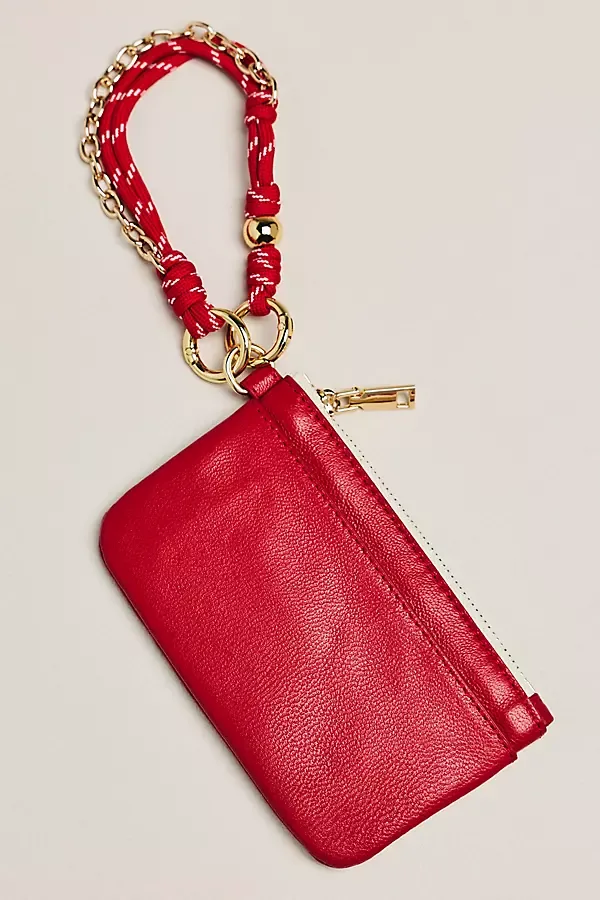 Leather Slim Corded Wristlet