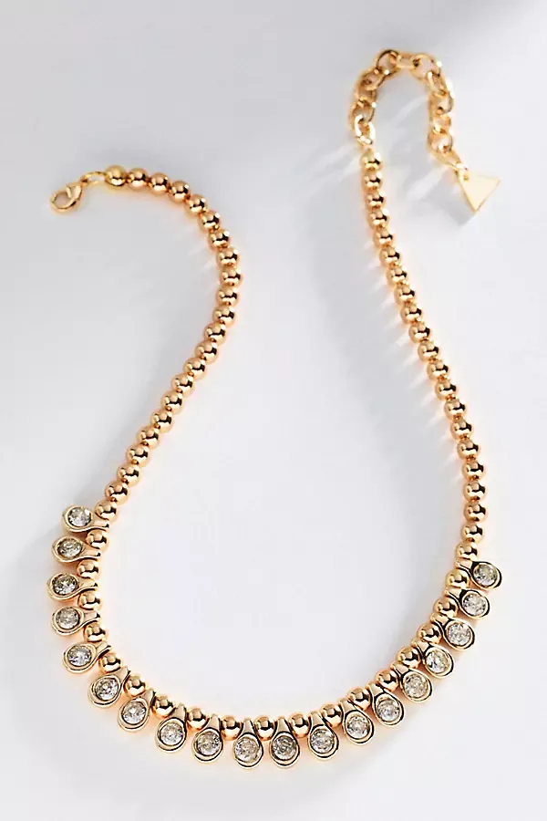 Crystal Drop Chain Necklace by Anthropologie
