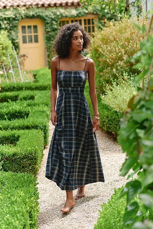 Evermore Plaid Midi Dress