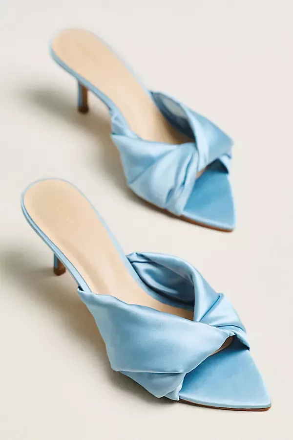 Satin Wrapped Mule Heels