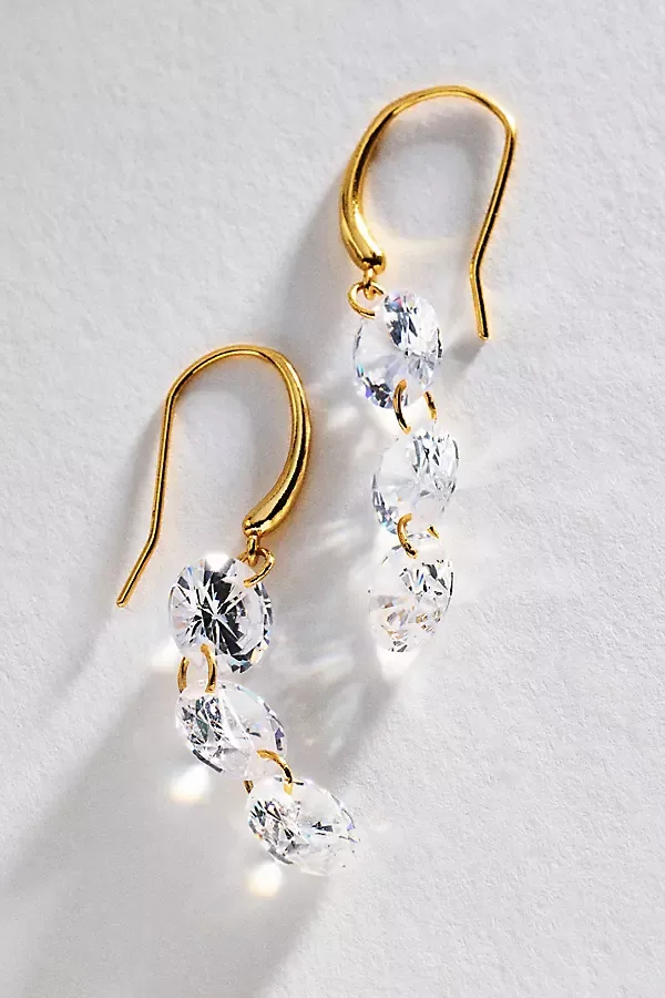 Triple Floating Crystal Earrings by Anthropologie