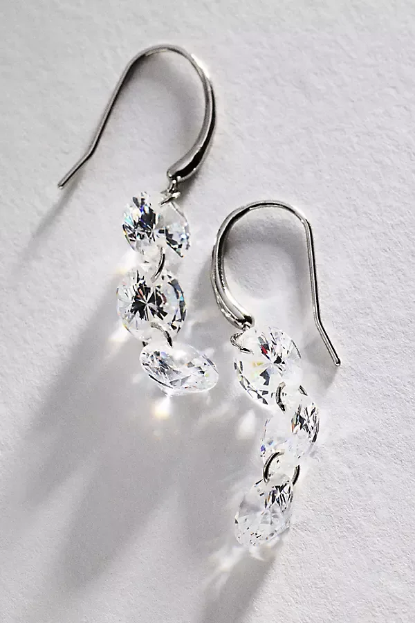 Triple Floating Crystal Earrings